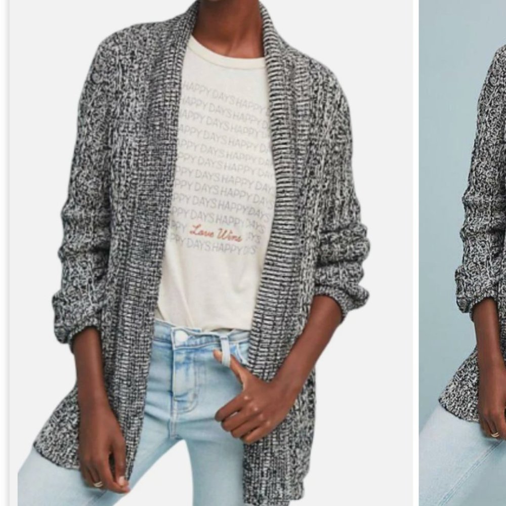 Anthropologie shawl collar open‎ front cardigan